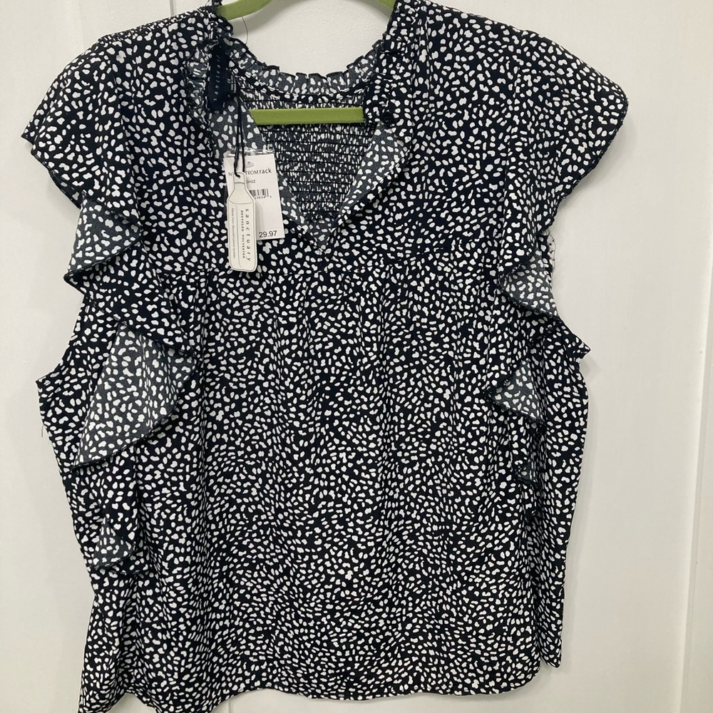 Sanctuary 2X Ruffled Short Sleeved Top